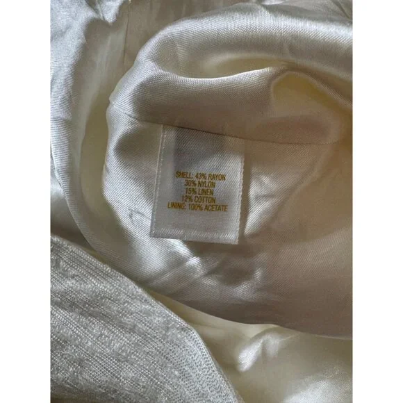 Kate Spade Gail Sheath Dress Cream Linen Blend Embellished Beads Pockets Lined 6 - Picture 9 of 14